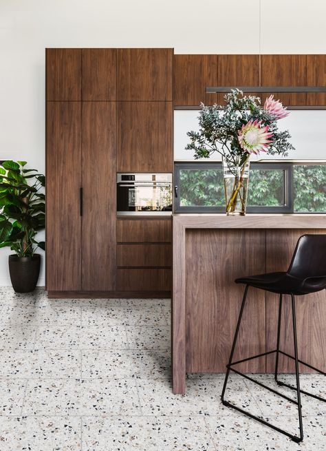 Terrace - Authentic Italian Terrazzo Terrazzo Kitchen Floor, Terrazzo Kitchen, Walnut Kitchen, Interior Tiles, Cle Tile, Terrazzo Tile, Tile Edge, Modern Style Design, Terrazzo Flooring