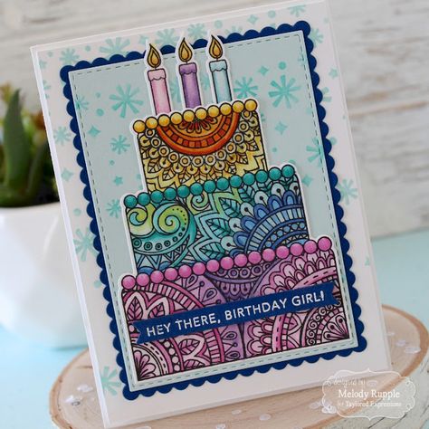 Mandala Card, Beautiful Birthday Card, Big Cake, Birthday Painting, Mandala Doodle, Easy Mandala Drawing, Birthday Card Drawing, Beautiful Birthday Cards, Birthday Card Craft