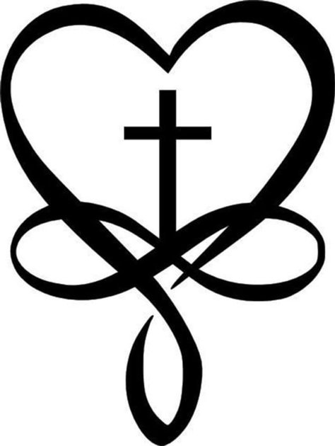 Heart And Cross Tattoo, Cross Heart Tattoos, Heart And Cross, Cross Drawing, Infinity Cross, Tattoos Infinity, Cross Symbol, Heart Tattoo Designs, Cross Tattoo