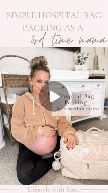 Kara Bruchal on Instagram: "Minimalistic hospital bag packing as a 3rd time c section mama! This is pretty much things I’ve packed the 2 time around, and I’ve used it all! But I always feel like I’m missing something 😂 comment below on something you found helpful to pack in your bag!✨ For a link to what you see & little check list, comment “hbag39” for a direct message link from me! ☑️When to pack? I recommend no later then 35 weeks! Definitely can pack earlier if you want! ☑️The hospital will provide all postpartum care items! Obviously if you do a vaginal delivery you can still bring your fav items along, iv d herd many say they like bringing along the upside down peri bottle & dermoplast pain & relief spray. Hospital will also provide all baby essentials & diapers. I also bring my o Mama Hospital Outfit, What To Wear In Hospital After Delivery, Pack Hospital Bag For Delivery, Moms Hospital Bag Packing Lists, Hospital Outfits For Mom, What To Wear During Labor And Delivery, Packing Hospital Bag For Delivery, Postpartum Hospital Outfit, Coming Home Outfit For Mom After Birth