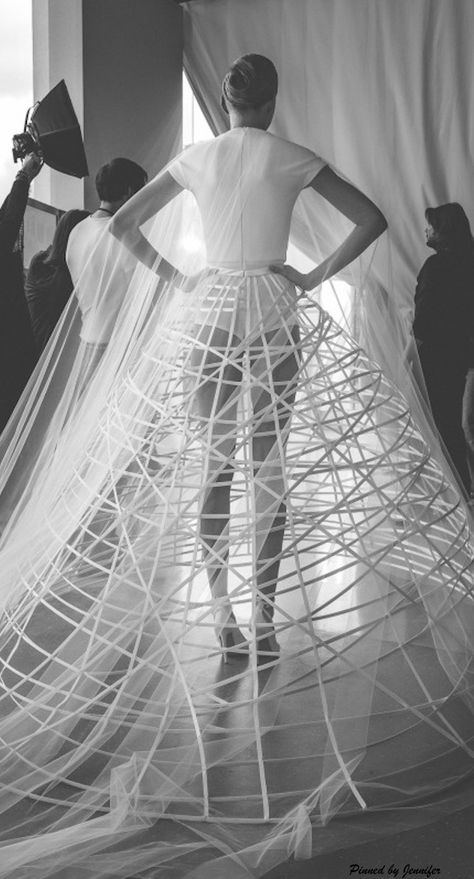 Sculpture fashion Cage Skirt, Architectural Fashion, Sculptural Fashion, Stephane Rolland, Fashion Inspiration Design, Architecture Fashion, Elie Saab, Fashion Details, A Dress