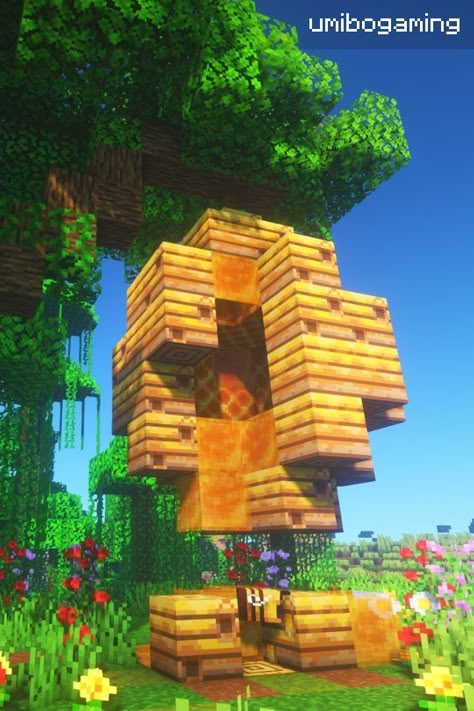 Armadillo Minecraft Build, Overgrown Enchantment Area Minecraft, Minecraft Insect Build, Minecraft Savannah Build Ideas, Minecraft Egg Display, Mc Animal Farm, Minecraft Bee Greenhouse, Armadillo Minecraft Enclosure, Tree Stump Minecraft