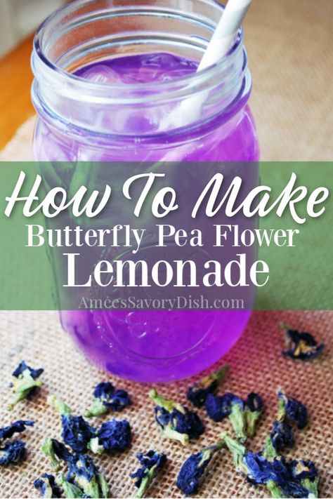 Butterfly Pea Flower Lemonade, Pea Flower Lemonade, Flower Lemonade, Purple Lemonade, Dried Butterfly, Pea Flower Tea, Protein Packed Smoothies, How To Make Butterfly, Butterfly Pea Tea