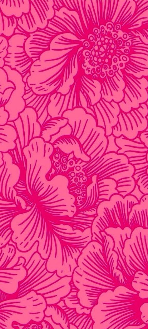 Pink Flower Print, Pink Flower, Flower Print, Hot Pink, Orange, Flowers, Pattern, Red, Pink