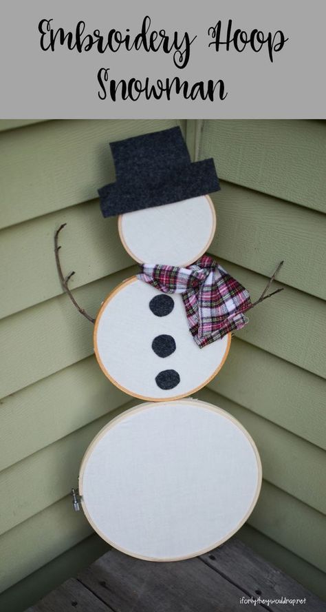 22 Easy yet Creative Embroidery Hoop Art Ideas to Decorate Your Home Embroidery Hoop Ideas, Embroidery Hoop Decor, Snowman Crafts Diy, Embroidery Hoop Crafts, Trendy Embroidery, Diy Snowman, Navidad Diy, Snowman Decorations, Creative Embroidery