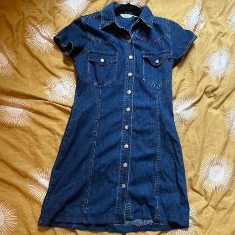 Look what I just found on Depop 🙌 https://depop.app.link/PfmAgRXlIyb 70s Denim Dress, 70s Denim Fashion, Denim Dress Aesthetic, Thrift Lookbook, 90s Denim Dress, Vintage Wishlist, Vintage Jean Dress, Mini Denim Dress, Vintage Denim Dress