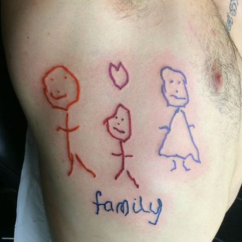 Children Name Tattoo Ideas For Men Dads, Dad Tattoos For Kids, Kid Tattoos For Dad, Kids Names Tattoos For Dads, Kids Tattoo For Dad, Kids Drawing Tattoo, Children Name Tattoo Ideas For Men, Tattoos For Parents, Tattoos For Childrens Names