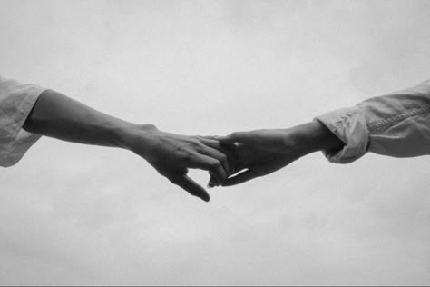 Reaching For Each Other, Hands Brushing Together, Fated Lovers Aesthetic, Holding Pinkies Aesthetic, Hands Holding Aesthetic, Holding Hands Black And White, Connection Aesthetic, Hands Reaching For Each Other, Forget Me Now