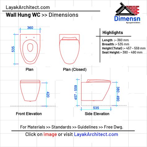 wc seat height from floor level Wc Standard Size, Standard Size Of Water Closet, Water Closet Size, Toilet Dimension Plan, Toilet Measurements, Water Closet Design, Water Closet Dimensions, Wc Plan, Wc Dimensions