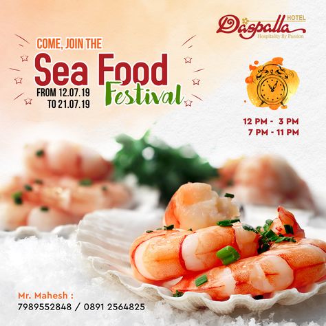 Food Festival Design, Festival Moodboard, Seafood Festival, Social Post, Sea Food, Festival Design, Creative Posters, Food Festival, Post Design