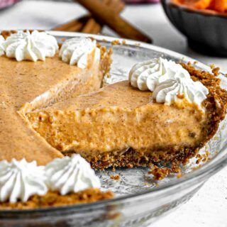 Frozen Pumpkin Ice Cream Pie Recipe - Dinner, then Dessert Frozen Pumpkin Pie Recipe, Biscoff Crust, Pumpkin Chiffon, Pumpkin Chiffon Pie, Frozen Pumpkin Pie, Pumpkin Pie Ingredients, Chiffon Pie, Ice Cream Pie Recipe, Pumpkin Pie Ice Cream