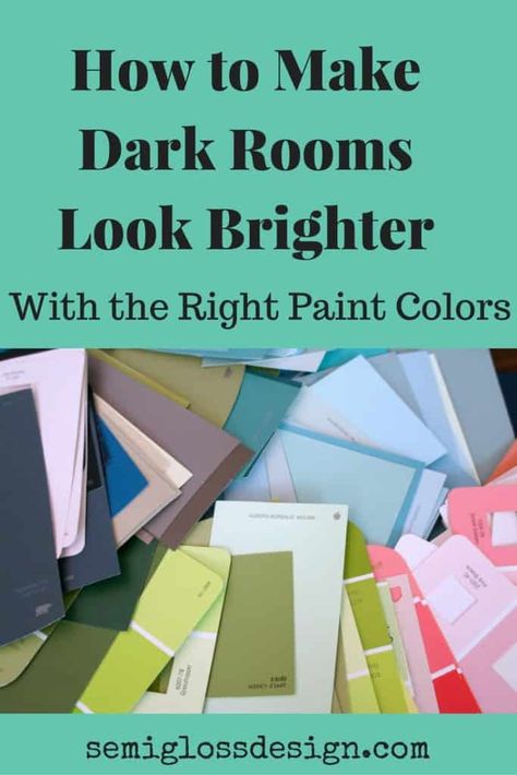 Learn how to make your dark rooms look brighter by choosing the right color. I learned a secret that makes that a lot easier to do! Colors That Brighten A Room, Colors To Brighten A Dark Room, How To Brighten A Dark Bedroom, Paint To Brighten A Room, Paint Colors To Brighten A Dark Room, Colours To Brighten A Dark Room, Colors For Dark Rooms, Paint Colors For Dark Rooms, Colors To Brighten A Room