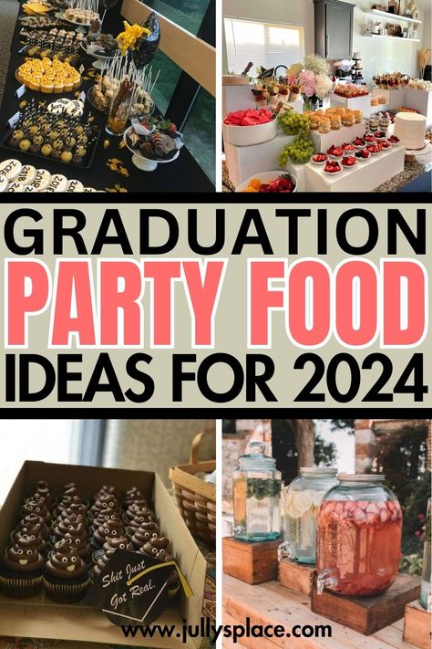 Graduation Party Food Ideas Grad Party Grazing Table, Graduation Party Cake Table Ideas, Food Cup Ideas, 2024 Party Ideas, Graduation Party Desserts Table, Graduation Grazing Table Ideas, Graduation Lunch Ideas, College Graduation Party Ideas Decoration Food Tables, Graduation Grazing Table