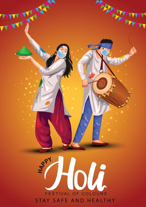 Holi Creatives, Holi Vector, Holi Whatsapp Status, Holi Decor, Facebook Birthday Wishes, Illustration Culture, Dp Images For Whatsapp, Festive Wallpaper, New Holi