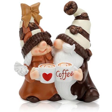 Coffee Gnomes, Gnome Decorations, Swedish Tomte, Fall Gnomes, Coffee Bar Decor, Lawn Ornament, Gnome Statues, Decorations For Home, Coffee Decor