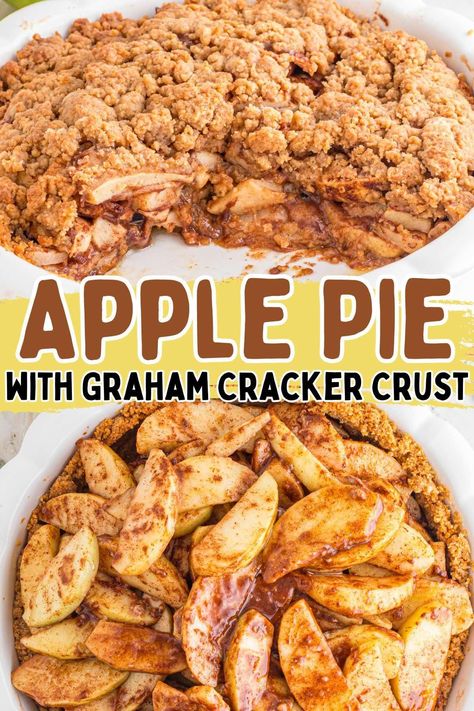 Discover the best homemade apple pie recipe that will change your mind about this classic dessert! With a deliciously spiced filling and a graham cracker crust, this easy apple pie is perfect for fall gatherings or Thanksgiving. Learn how to create this irresistible dessert from scratch! #BestApplePie #HomemadeDesserts #FallBaking #ThanksgivingTreats Graham Cracker Crust And Apple Pie Filling, Apple Pie Gram Cracker Crust, Graham Cracker Apple Pie, Apple Dessert With Graham Cracker Crust, Graham Cracker Crust Apple Pie, Apple Pie With Graham Cracker Crust, Apple Pie Graham Cracker Crust, Caramel Dutch Apple Pie, Pie With Graham Cracker Crust