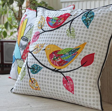 twitter cushion cover by plum chutney | notonthehighstreet.com Cushion Covers Ideas, Bird Pillows, Plum Chutney, Applique Cushions, Diy Pillow Covers, Sewing Cushions, Bird Applique, Applique Pillows, Bird Pillow