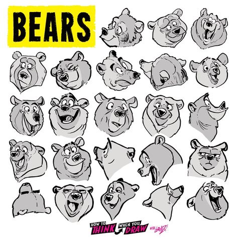 Bear Character Design, Etherington Brothers, Bear Sketch, How To Think, Bear Character, Bear Drawing, Cartoon Sketches, Cartoon World, Cartoon Bear