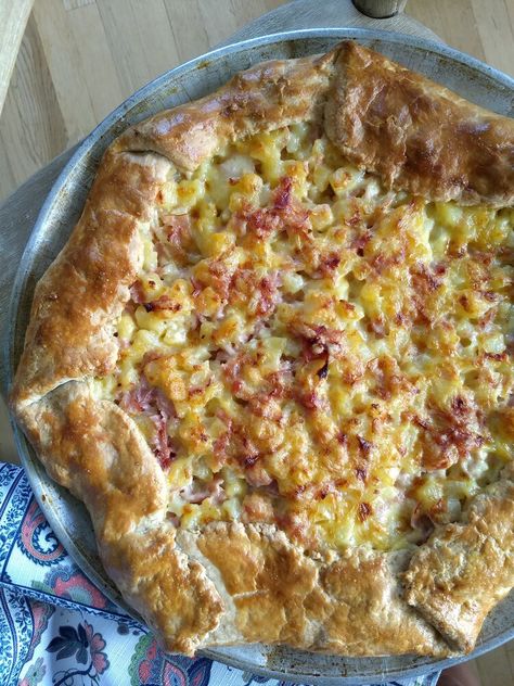 beneaththecrust.hampotatocheesegalette Gallete Recipe, Moroccan Beef Stew, Cheese Galette, Moroccan Beef, Potato Galette, Beef Stew Ingredients, Ham Potato, Galette Recipe, Milk Street