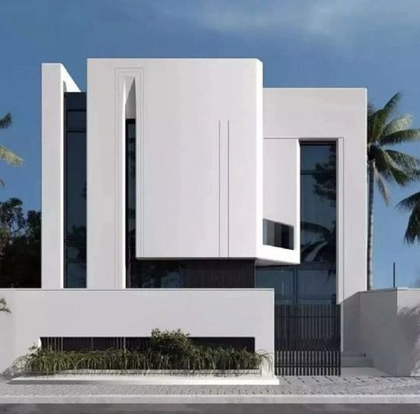 Futuristic House, Facade Architecture Design, Modern Villa Design, Modern House Facades, Architect Design House, Architecture Model House, Modern Exterior House Designs, Minimal House Design, Duplex House Design