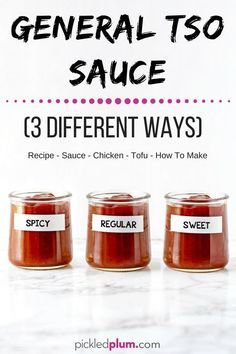 General Tso Sauce - This easy to make General Tso Sauce is perfect for those nights youre craving delivery, but need the loving touch of a home cooked meal. Loaded with sweet, savory, tangy and spicy flavors, this Chinese-American sauce is perfect on Hun General Tso Sauce Recipe, General Tao Chicken, General Tso Sauce, Different Sauces, Chinese Foods, Tso Chicken, General Tso Chicken, Homemade Mixes, General Tso