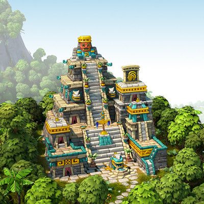 Minecraft Pyramid, Aztec Architecture, Aztec City, Aztec Temple, Mayan Art, Building Concept, Aztec Art, Minecraft Architecture, Fantasy City