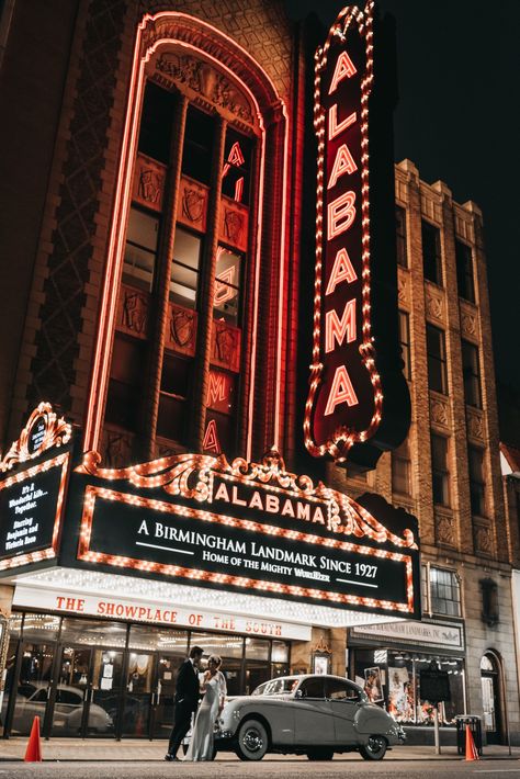 Birmingham Alabama Aesthetic, Alabama Birmingham, Theatre Wedding, Birmingham Wedding, Alabama Crimson Tide Football, Crimson Tide Football, Huntsville Alabama, Black Hollywood, Birmingham Alabama