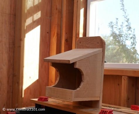 Robin Nesting Shelter Plans - Construct101 Robin Nest Box, Nesting Boxes Diy, Diy Bird House, Bird House Plans Free, Backyard Birds Sanctuary, Birdhouse Projects, Bird Feeder Plans, Homemade Bird Houses, Bird Houses Ideas Diy