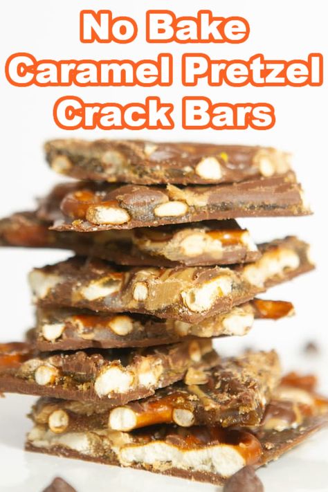 These chocolate caramel pretzel bars are easy to make with just a few ingredients. The salty pretzels are coated with delicious creamy caramel and covered in chocolate and reeses peanut butter ships. This recipe is also known as Christmas crack and is a salty, crunchy and sweet holiday treat! Deserts Using Pretzels, Pretzel Bars Recipes, Carmel Pretzel Bars, Carmel Chocolate Pretzels, Caramel Pretzel Bars, Chocolate Pretzel Bars, Chocolate Pretzels Christmas, Health Dessert Recipes, Salty Pretzels