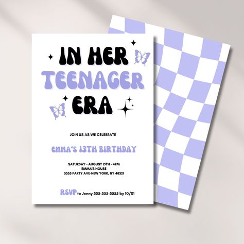 13 Birthday Invitation Ideas, In My 30s, Sleepover Invitations, 13th Birthday Invitations, My 30s, Teenager Birthday, Bday Invitations, 30th Birthday Invitations, 13th Birthday Parties