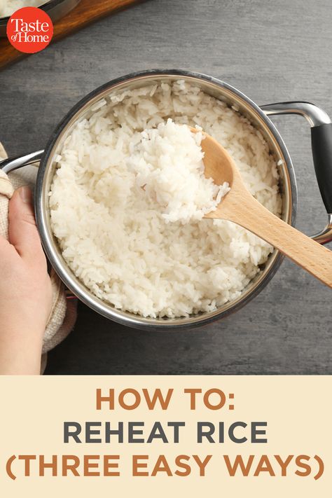 Best Way To Reheat Rice, Rice On Stove, Reheat Rice, Lunch Bites, Stovetop Rice, Rice In Crockpot, Lazy Cooking, How To Reheat Rice, Grains Recipes