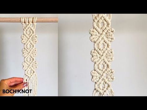 Stunning Macrame Knot Pattern Tutorial (Diamond LACE Design) - YouTube Macrame Diamond Pattern, Sunglasses Strap Diy, Diy Macrame Projects, Macrame Plant Hanger Patterns, Macrame Tutorials, Knot Pattern, Macrame Knots Tutorial, Macrame Home Decor, Makramee Diy