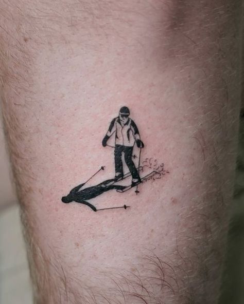 Joe Redding on Instagram: "The shortest answer is doing the thing. ~Hemingway #skiioriginal #skiingislife #skiingtattoo #smalltattoo #finetattoo #linetattoo #linework #finelinetattoo #tattoo #newyorkcitytattoo #newyorkartist #nyctattoo #tattoolife #tattooideas #tattoolifestyle" Skier Tattoo, Snowboarding Tattoo, Skiing Tattoo, E.t Tattoo, Nyc Tattoo, E Tattoo, Sk Ii, Tattoo Art Drawings, Fine Line Tattoos