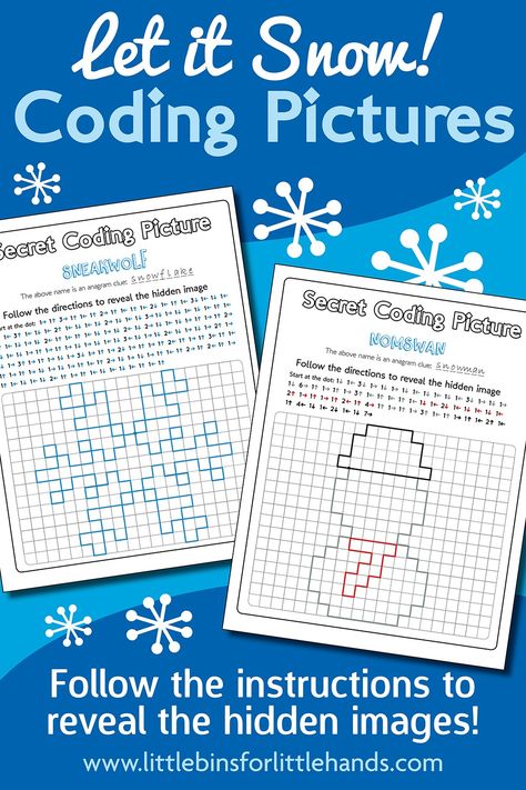 Winter Secret Coding Pictures for Kids Coding Pictures, Elementary Technology Lessons, Lego Coding, Coding Basics, Preschool Activities Worksheets, Elementary Technology, Weekly Activities, Teaching 3rd Grade, Computer Teacher