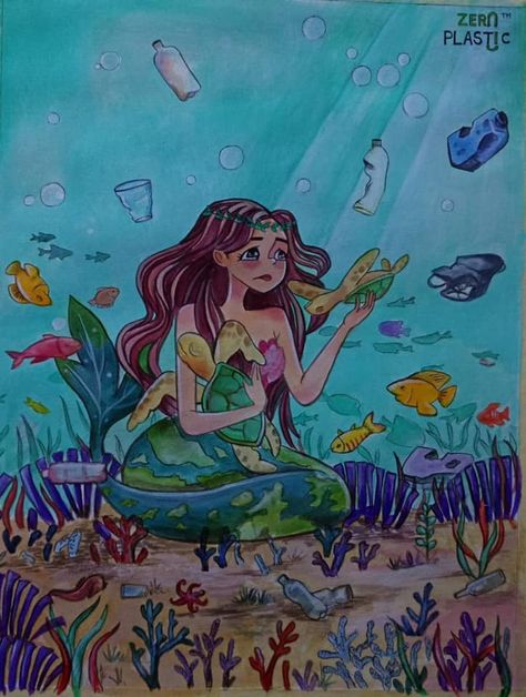 Ocean Pollution Art Drawing, Save The Ocean Poster Drawing, Clean River Poster, Say No To Plastic Posters Creative Drawing, Save The Ocean Drawing, Save River Poster Drawing, River Pollution Poster, Save Ocean Poster Drawing, Plastic Pollution Art Drawing