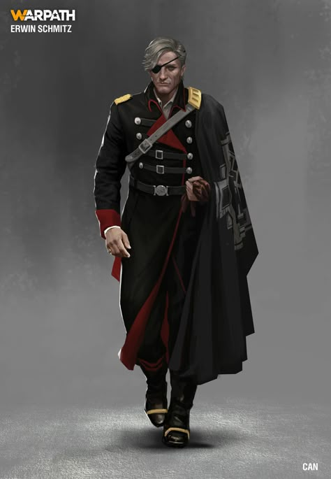 Imperial Character Design, Army General Character Design, Ww2 Character Design, Sci Fi Military Uniform, Warhammer 40k Commissar, Star Wars Imperial Officer, Traveller Rpg, Space Pirate, Cyberpunk Character