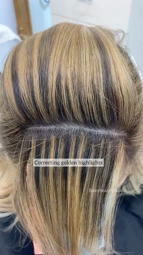 Heavy Blonde Highlights, Heavy Highlights, Color Correction Hair, White Hair Color, Golden Highlights, Hair Color Formulas, Blonde Hair Inspiration, Hair Brained, Beauty School