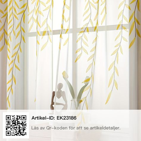 Yellow Curtains Bedroom, Accent Curtains, Curtain Sheers, Sheer Curtains Bedroom, Sheers Curtains Living Room, Yellow Drapes, Colorful Room Decor, Leaf Curtains, Yellow Leaf