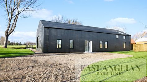 Across East Anglia, many redundant agricultural buildings are being turned into contemporary homes, in lovely rural settings. House Driveway, Barn Conversion Exterior, Storefront Ideas, Rustic European, Animal Clinic, Steel Barns, Contemporary Barn, House Cladding, Shed Home