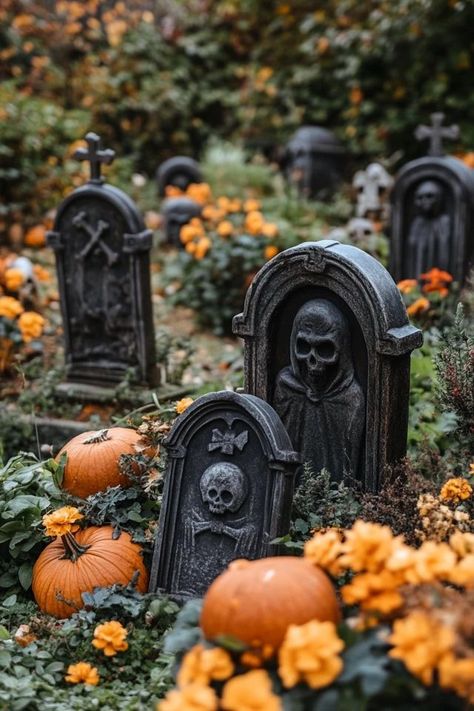 "Transform your garden into a chilling Halloween graveyard with these DIY ideas! 🪦👻 Perfect for an eerie outdoor scene. #HauntedGardenDIY #SpookyYardInspiration #HalloweenGraveyard" Spooky Graveyard, Graveyard Scene, Spooky Decorations, Halloween Graveyard, Halloween Decorations Diy Outdoor, Halloween Dinner, Halloween Yard, Spooky Decor, Halloween Outdoor Decorations