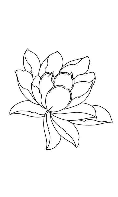 Lotus Flower Tattoo Stencil, Flower Drawing Outline, Magnolia Stencil, Flower Vine Tattoos, Painting Peony, Illusion Tattoos, Optical Illusion Tattoos, Japanese Flower Tattoo, Optical Illusion Tattoo