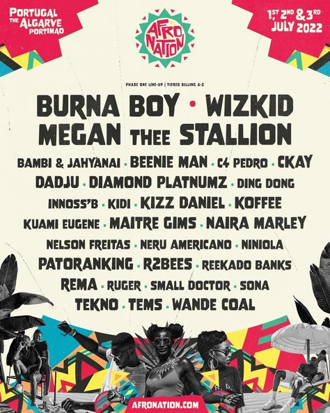 Afro Nation on Instagram: “🚨#ANP2022 Phase One Line-Up 🚨 To celebrate the launch of Portugal we are giving you the chance to WIN the following prize! 🏆⁣ ⁣ 👉🏾 4 x VIP…” Portimao Portugal, Dr Chris Brown, Festival Video, Beenie Man, Festival Outfits Men, Burna Boy, Beach Festival, Phase One, Design Advertising