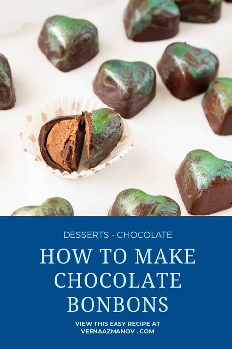 Homemade Chocolate Bonbons, Chocolate Bonbons Recipe, Bon Bons Recipe, Dark Chocolate Recipes, Chocolate Bonbons, Chocolate Ganache Recipe, Dark Chocolate Candy, Online Chocolate, Chocolate Candy Recipes