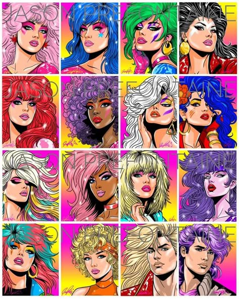 Jem And The Holograms Cosplay, Jem And The Holograms Aesthetic, Jem Holograms, Eighties Aesthetic, Gem And The Holograms, Jem Cartoon, 80s Illustration, 80s Cartoon Shows, Best 80s Cartoons