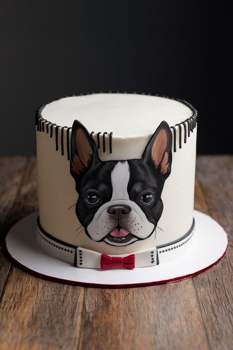 Cute and Creative Boston Terrier Cake Designs to Celebrate Dog Birthday Cake Ideas, Boston Terrier Birthday, Boston Terrier Cake, Black And White Designs, Charming Personality, Dog Birthday Cake, Dog Cakes, Birthday Cake Ideas, Elegant Cakes