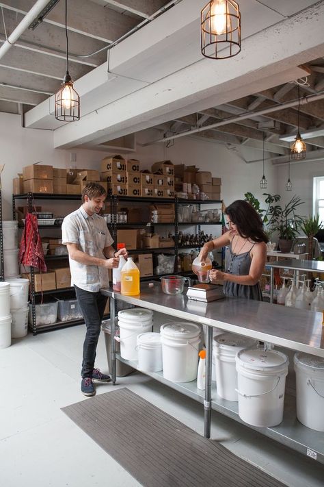 Candle Making Room, Soap Workshop, Candle Making Studio, Soap Studio, Candle Workshop, Warehouse Design, Herbivore Botanicals, Workshop Studio, Candle Studio