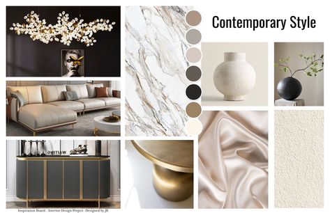 Contemporary Style Mood Board, Contemporary Mood Board Interior Design, Modern Contemporary Mood Board, Luxury Mood Board, Contemporary Mood Board, Kitchen Luxury Design, Modern Contemporary Interior Design, Branding Moodboard, Contemporary Style Interior