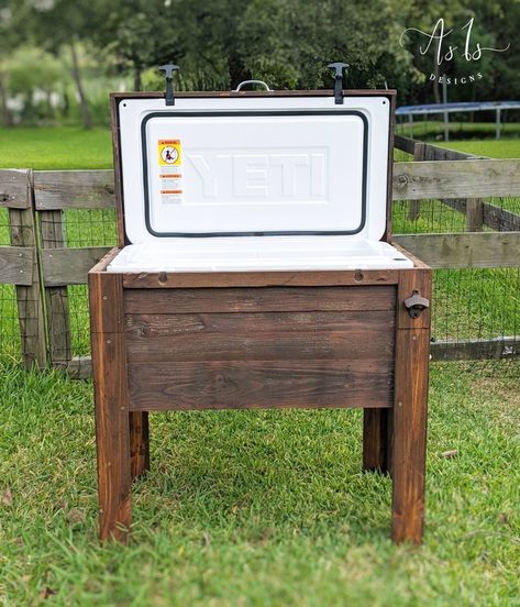 Outdoor Wine Table, Wood Cooler, Bottle Cap Catcher, Backyard Accessories, Wooden Cooler, Vacation Items, Cooler Stand, Patio Cooler, Outdoor Cooler