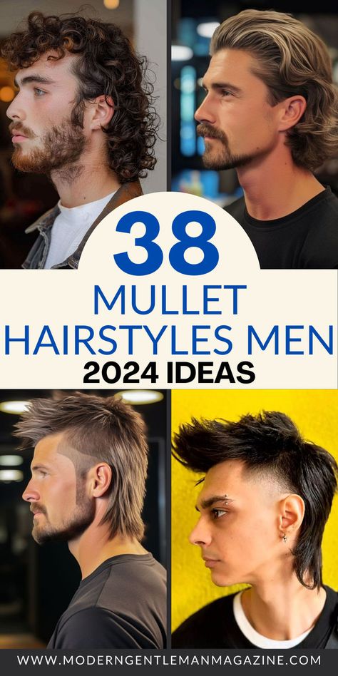 Discover 38 stylish mullet hairstyles for men! From classic to modern looks, find the perfect mullet to suit your style. #MulletHairstyles #MensHairstyles #HairTrends Long Fade Mullet, Mullet Hairstyle Mens Medium Length, Tidy Mullet Hairstyle Men, Men’s Faux Mullet Haircut, Men’s Hairstyles Mullet, Retro Mullet Men, Faded Mullet Haircut For Men, Mens Modern Haircut, Hairstyles Mullet Men