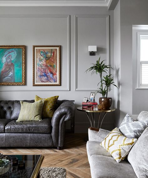 Grey Paint Colours, Beige Living Room Walls, Farrow And Ball Living Room, Pavilion Grey, Navy Living Rooms, Grey Living Room, Grey Interior Design, Farrow And Ball Paint, Lounge Ideas